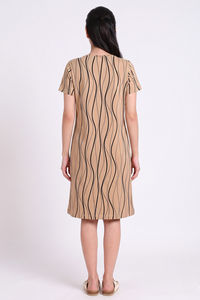 Zivame Knit Cotton Knee Length Nightdress - Warm Sand — thumbnail 3